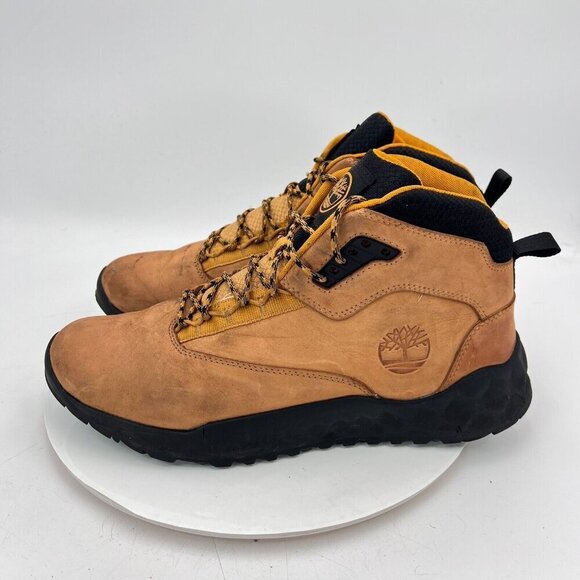Timberland Greenstride Solar Wave Mid Men Size 13 A2BP9 Orange Black Hiking Boot - Picture 1 of 11